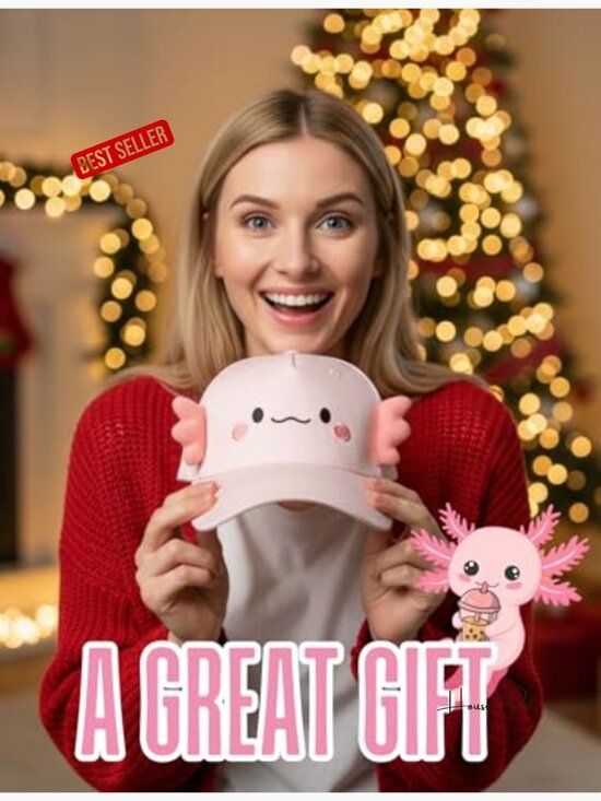 Axolotl Novelty Baseball Cap with 3D Gills, Adjustable Cotton Hat for Sun main image 5